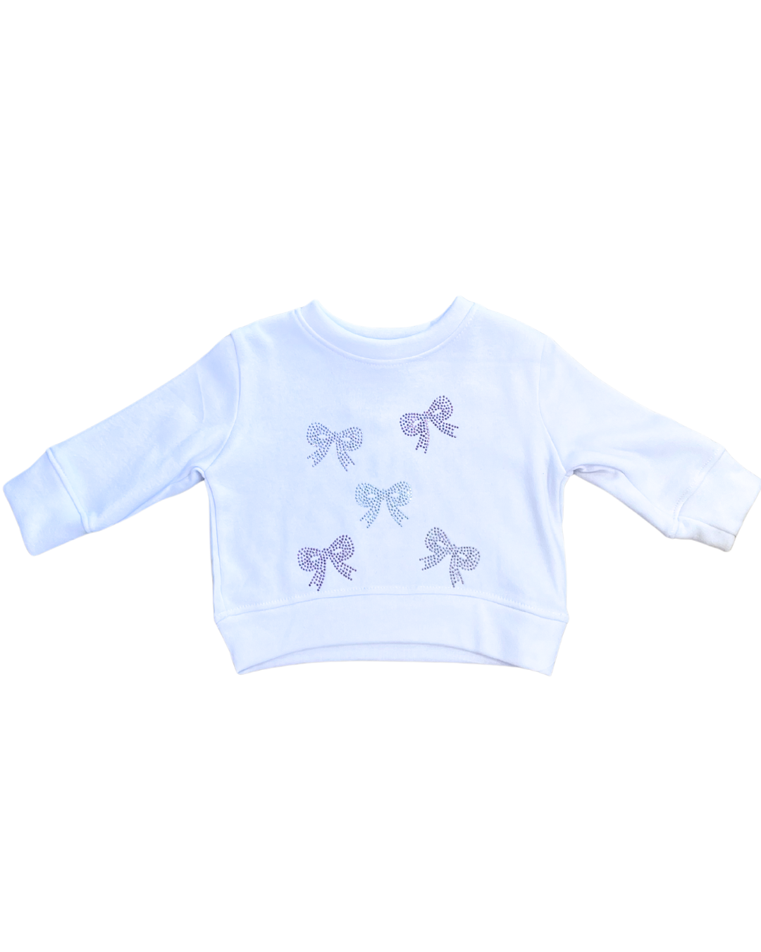 White Sweatshirt w/Pink Bows