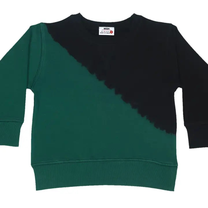 Diagonal Dip Crew Neck - Hunter