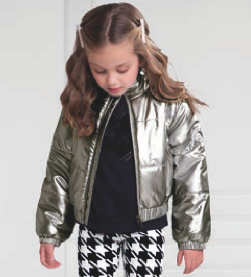 Metallic Silver Cropped Jacket