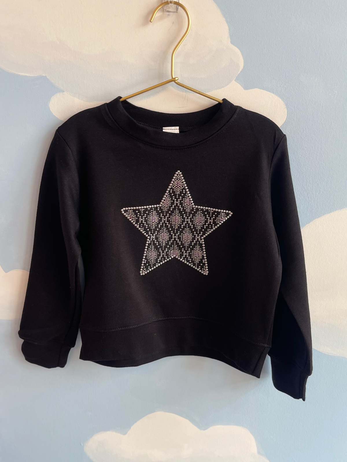 Black Sweatshirt w/Pink Snake Skin Star