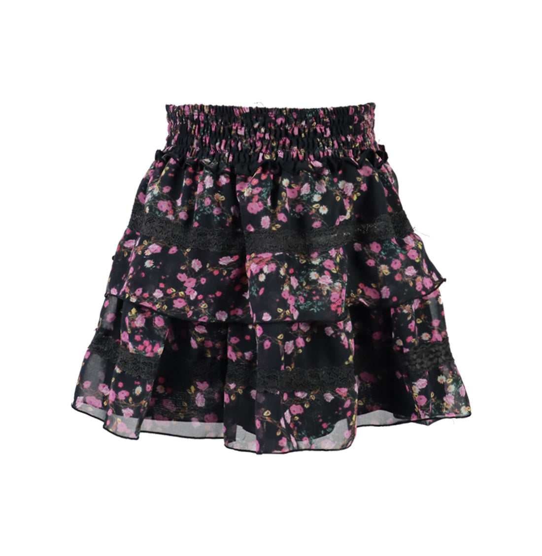 Black and Pink Floral Skirt