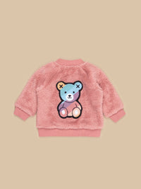 Rainbow Bear Fur Jacket- Dusty Rose