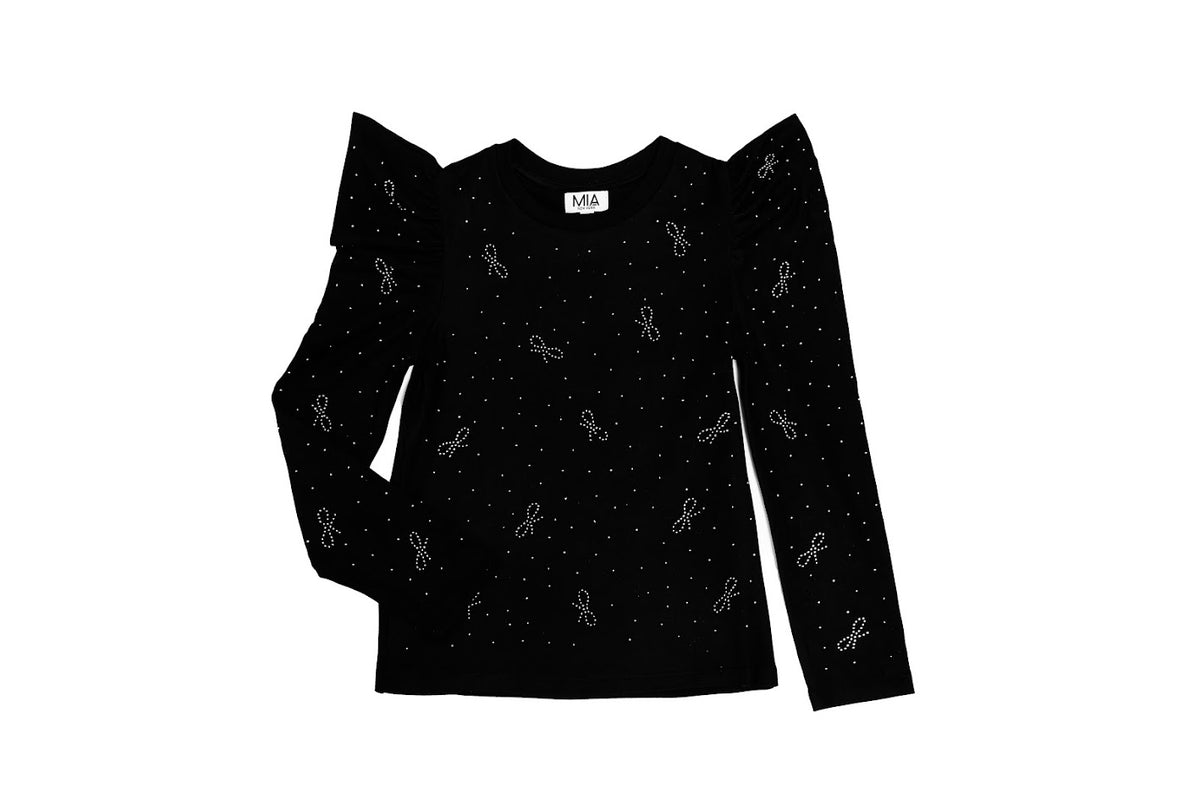 PUFF SLEEVE TOP BLACK