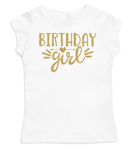 Birthday Girl Doodle Short Sleeve Shirt - White