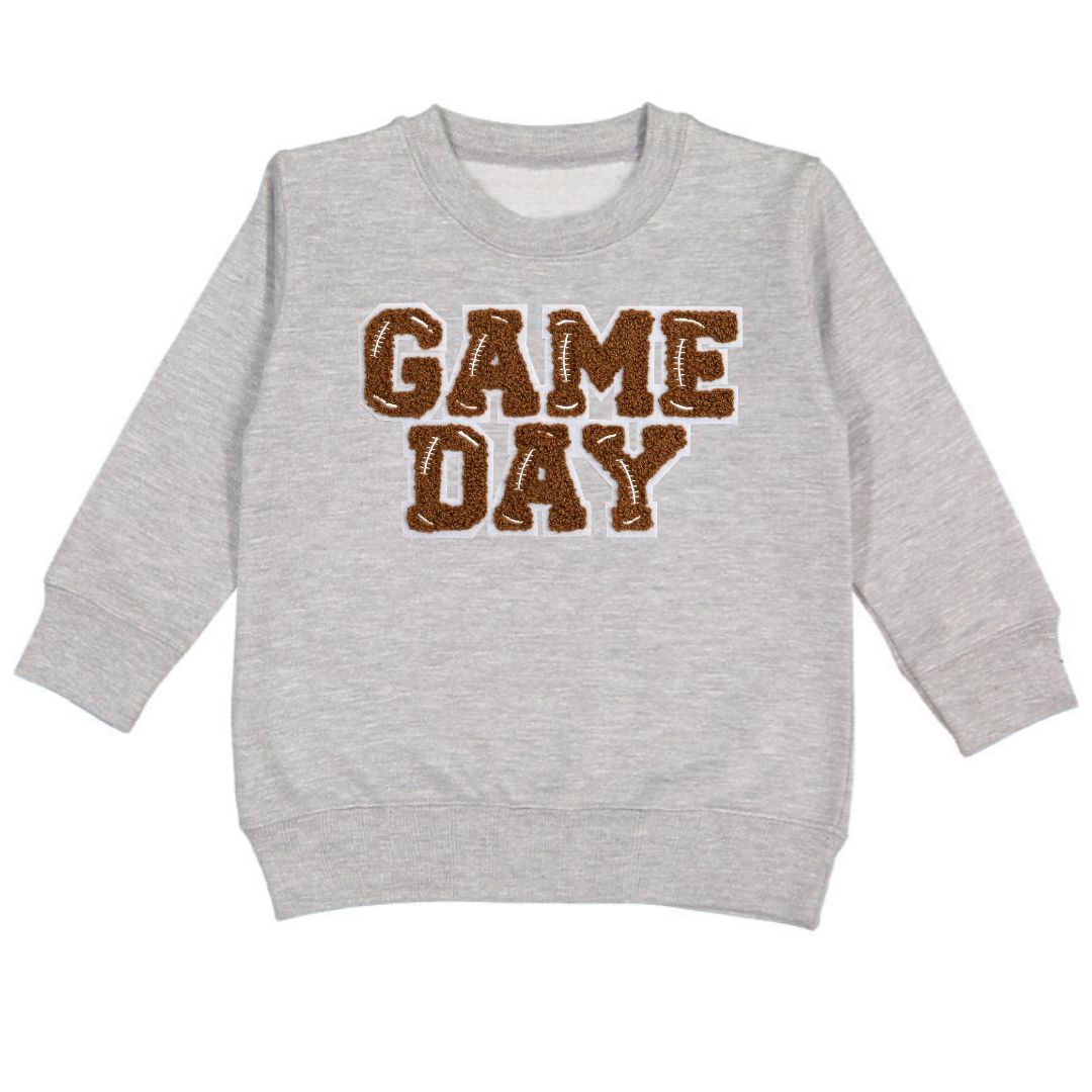 Game Day Patch Sweatshirt- Gray