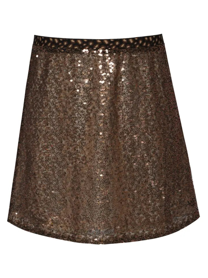 SEQUINED MINI SKIRT- ROSE GOLD