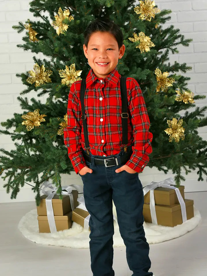 Boys Plaid Button Up Shirt