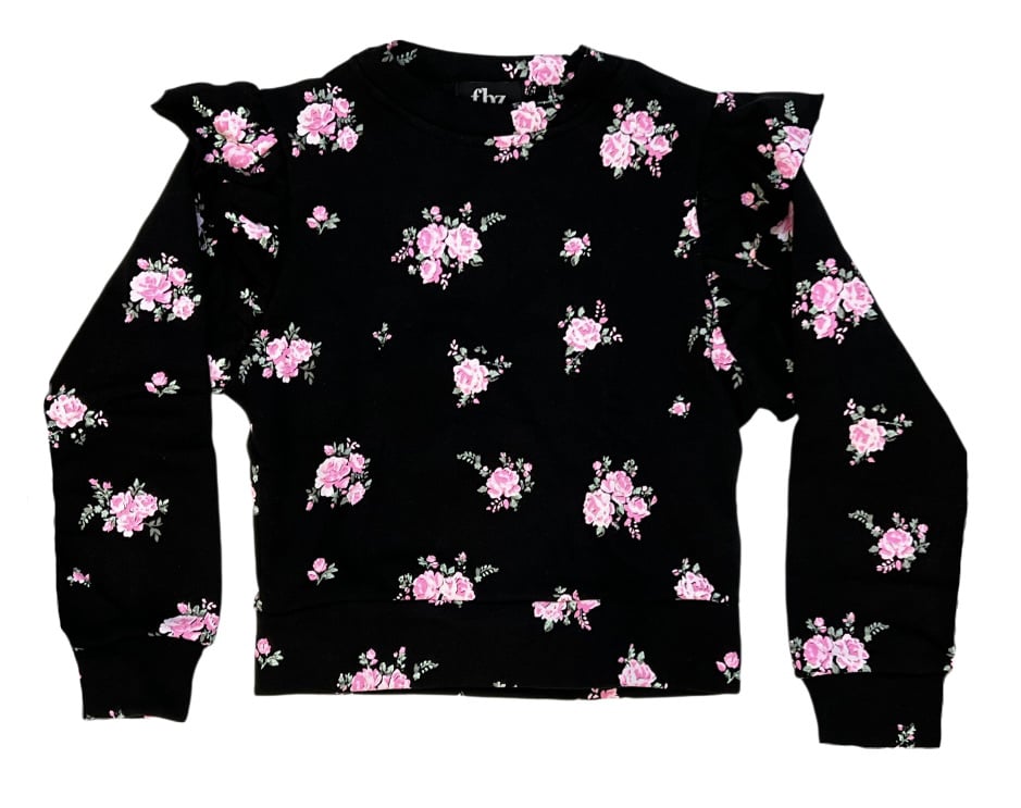 SWEATSHIRT BLACK PINK ROSE