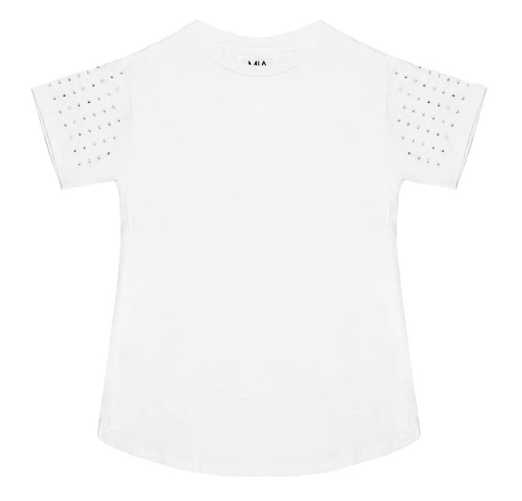 White Studded Tee