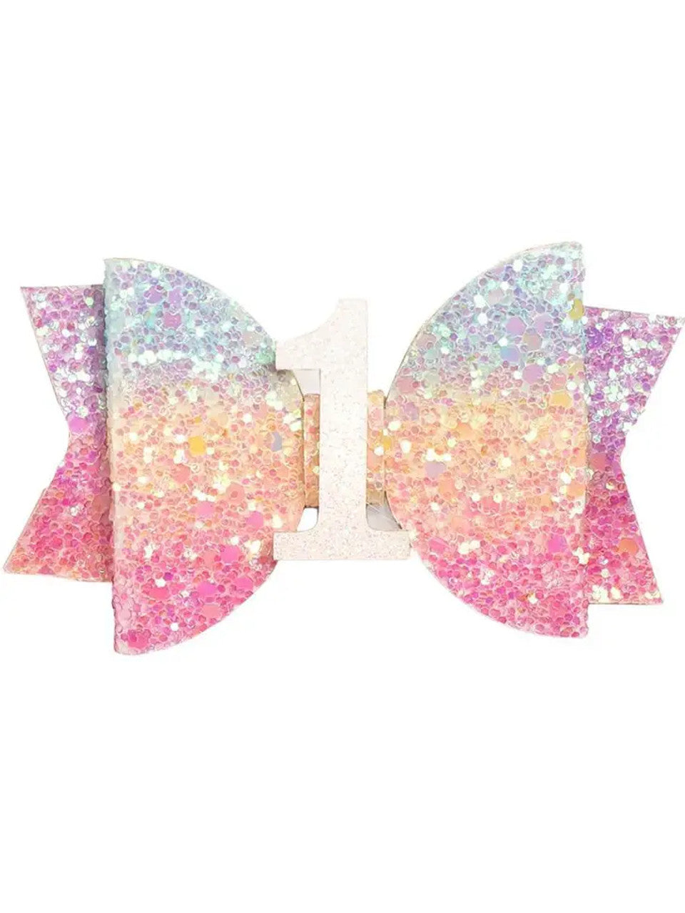 Pastel Rainbow Bow #1 Clip