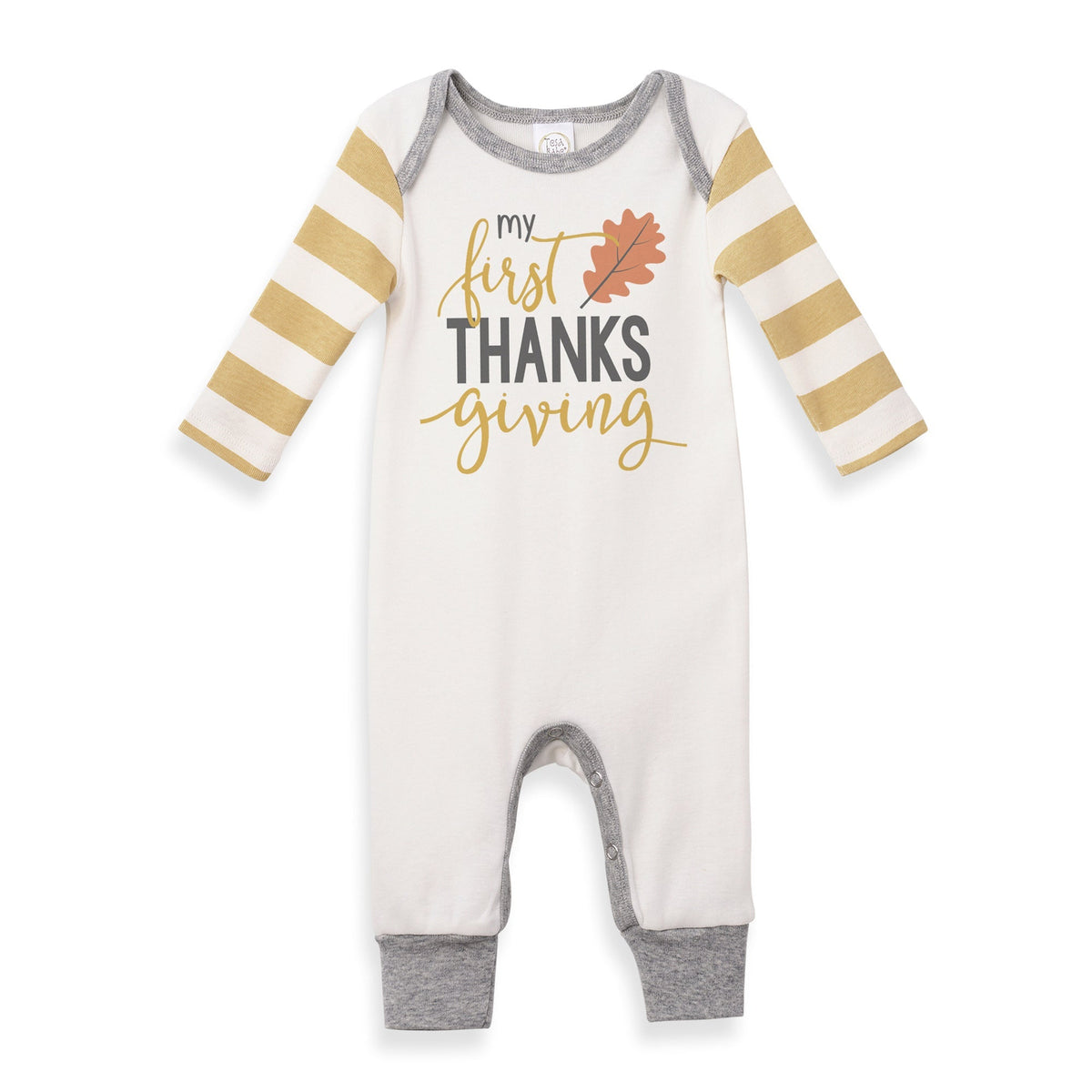 My 1st Thanksgiving Romper- Gray/Mustard
