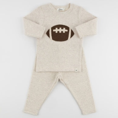 Chocolate Football Baby Rib 2pc Set - Malt