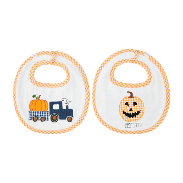 Orange Pumpkin Reversible Bibs