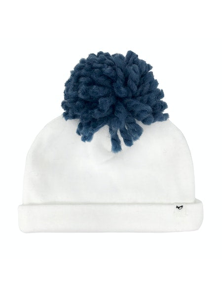 Denim Yarn Pom Hat