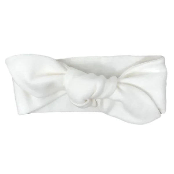 Tie Turban Baby Rib Headband- Cream