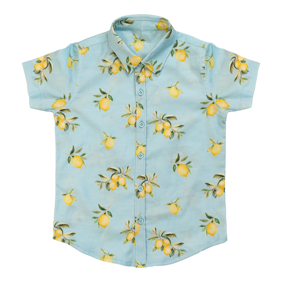 Lemon Short Sleeve Button Up Shirt