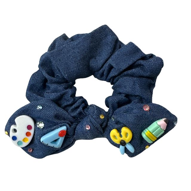 Denim Back To School Scrunchie