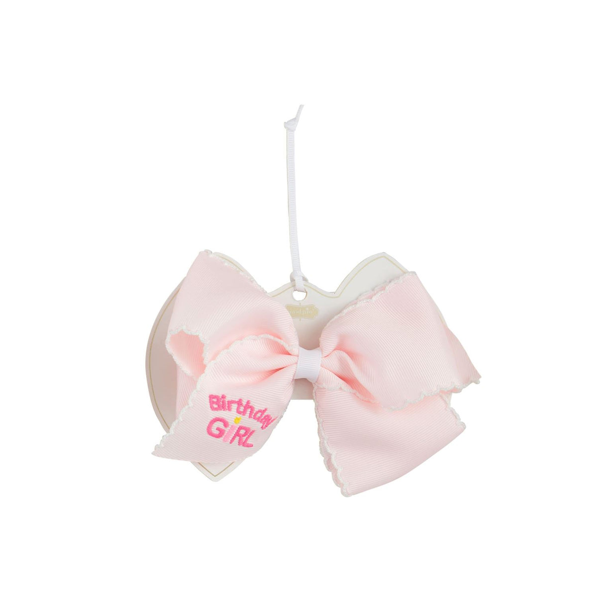 BDay Girl Embroidered Bow
