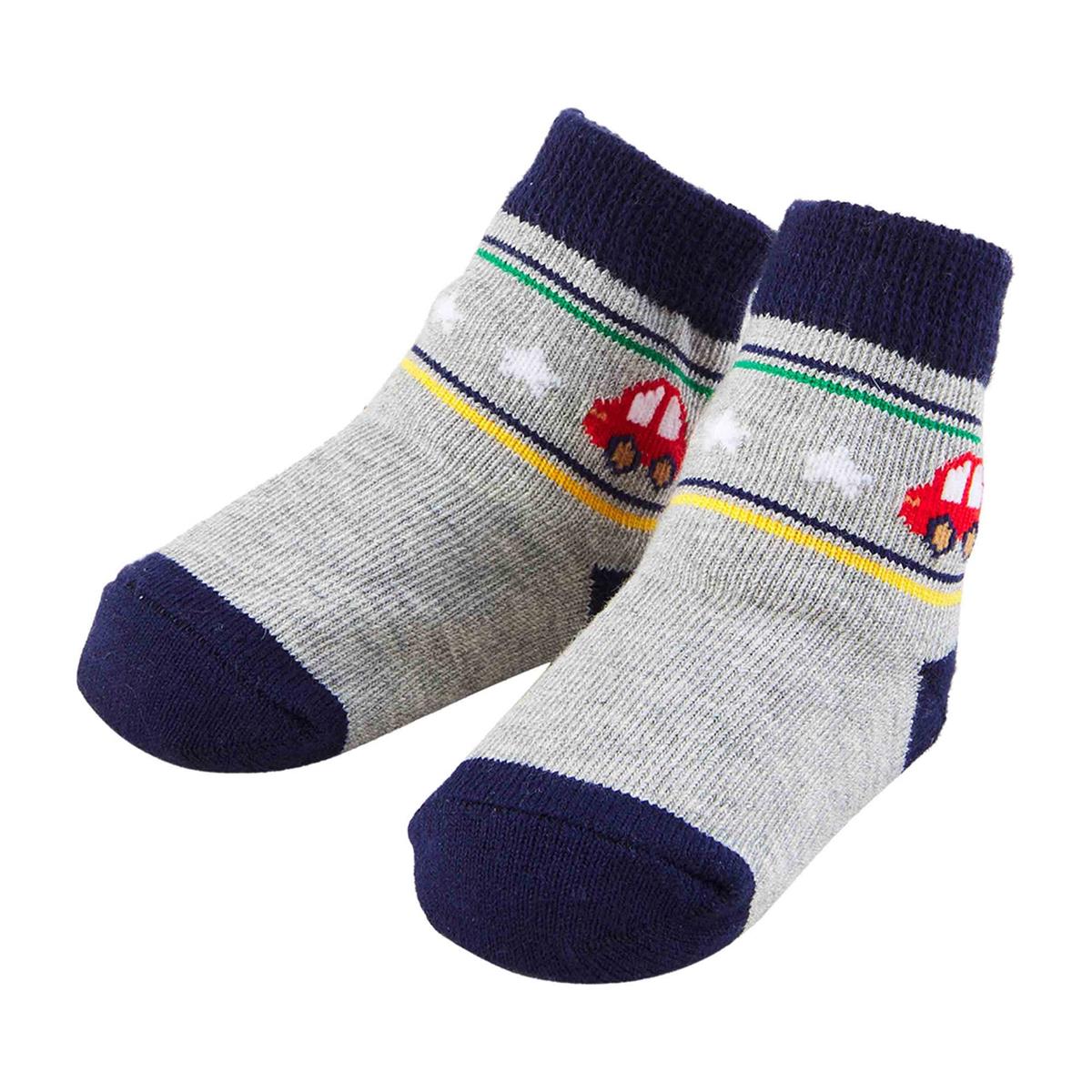 Gray and Navy Car Socks