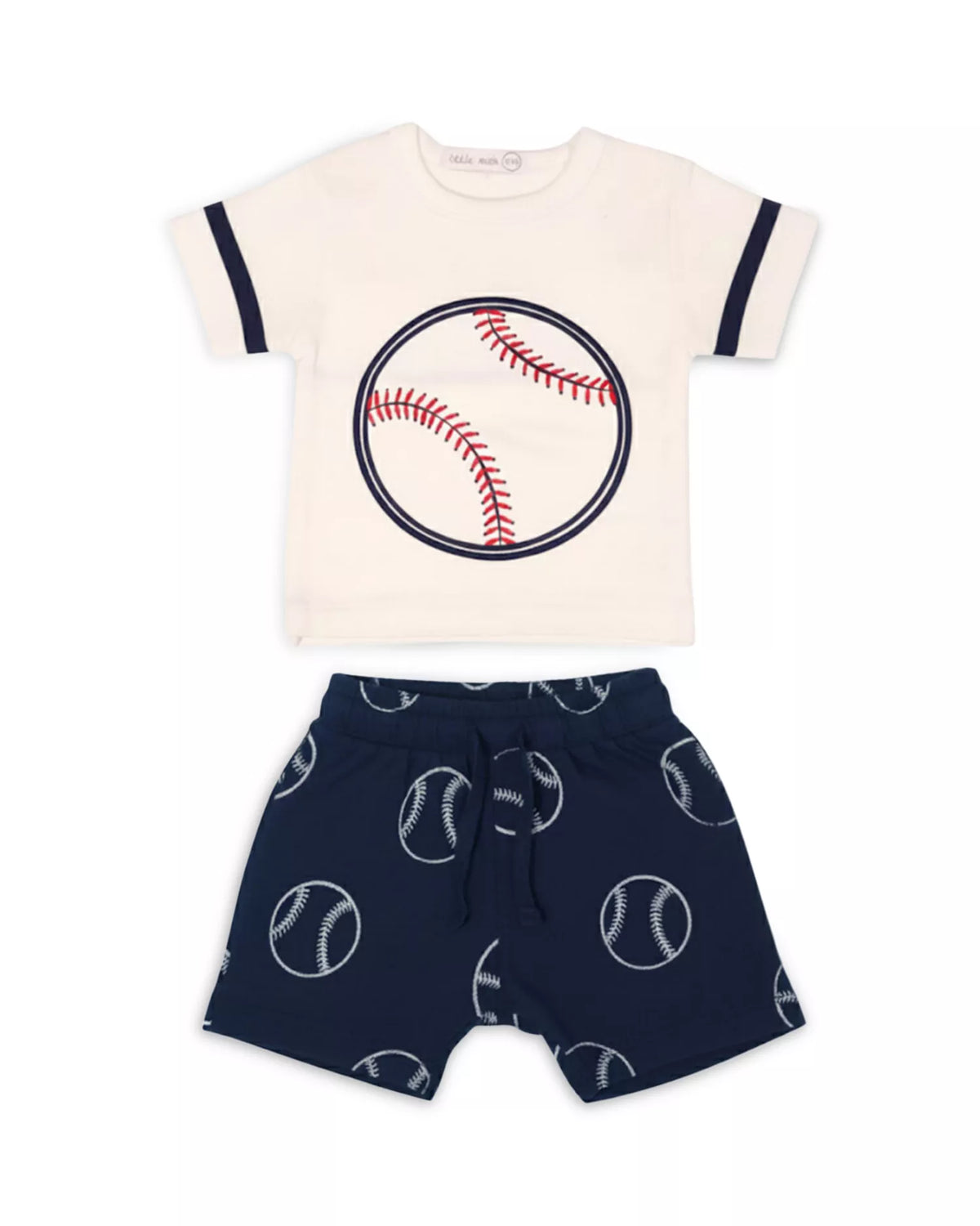 Navy Baseball Bumber Tee and Pant Set
