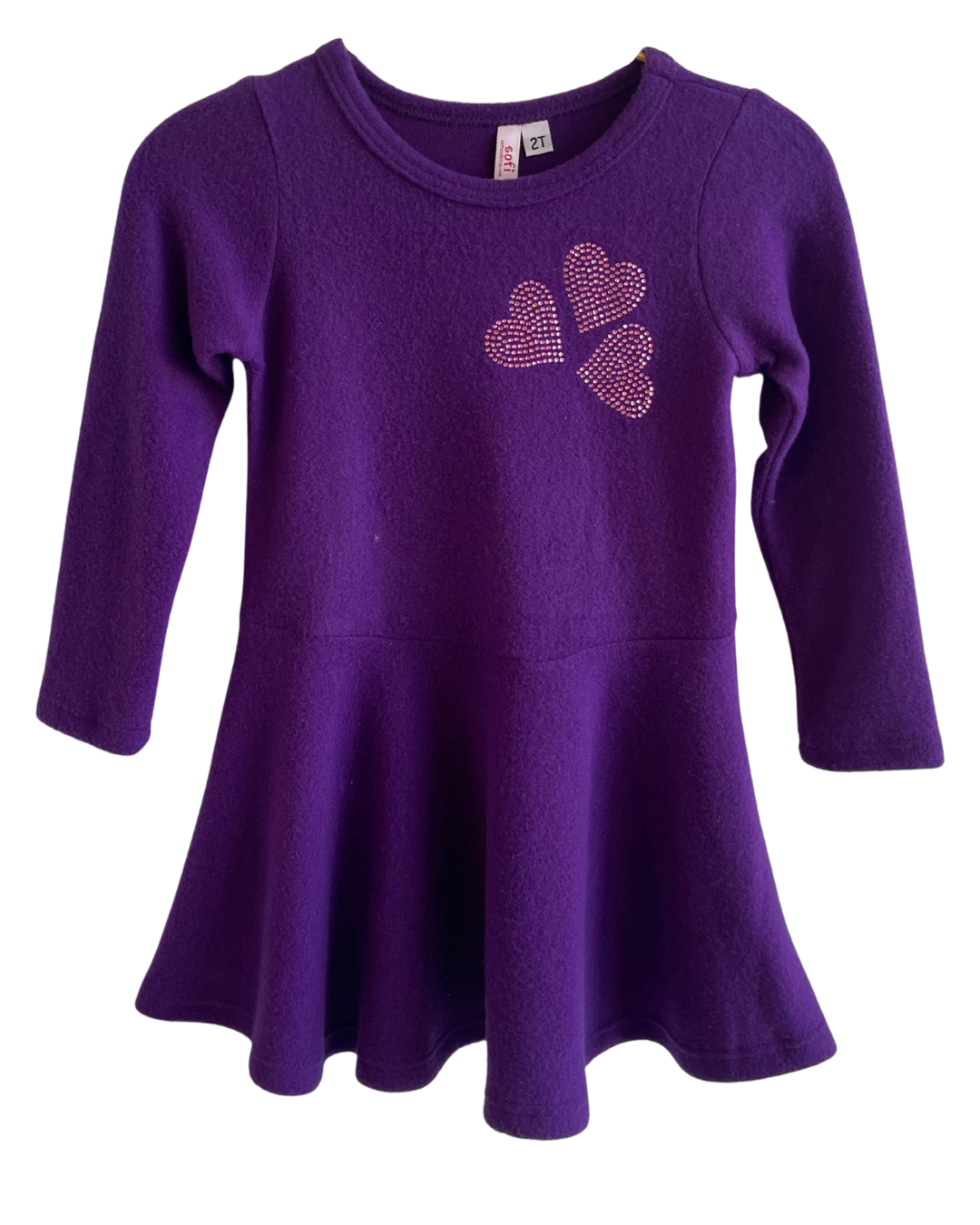 Long Sleeve Purple Cashmere Dress