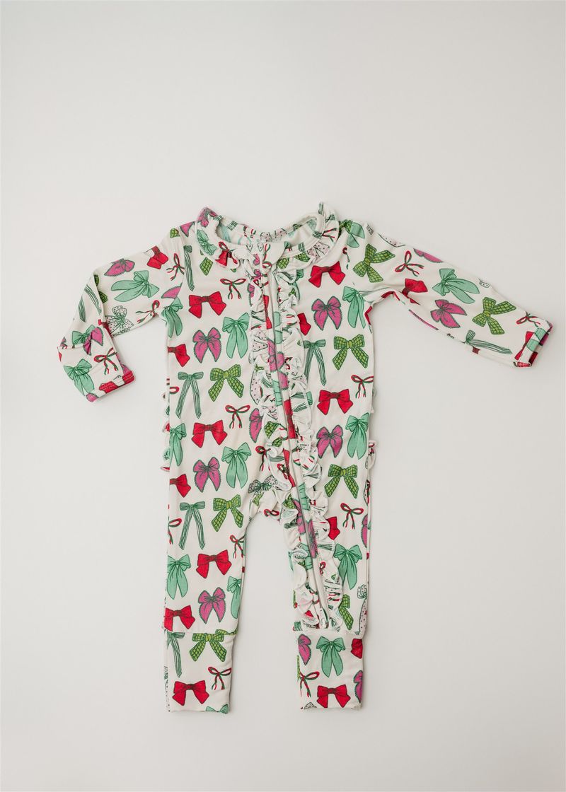 Holly Jolly Bows Footie