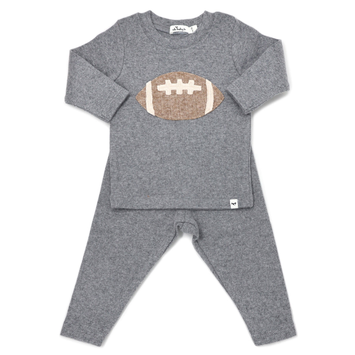 Football Long Sleeve 2PC Set-Coal