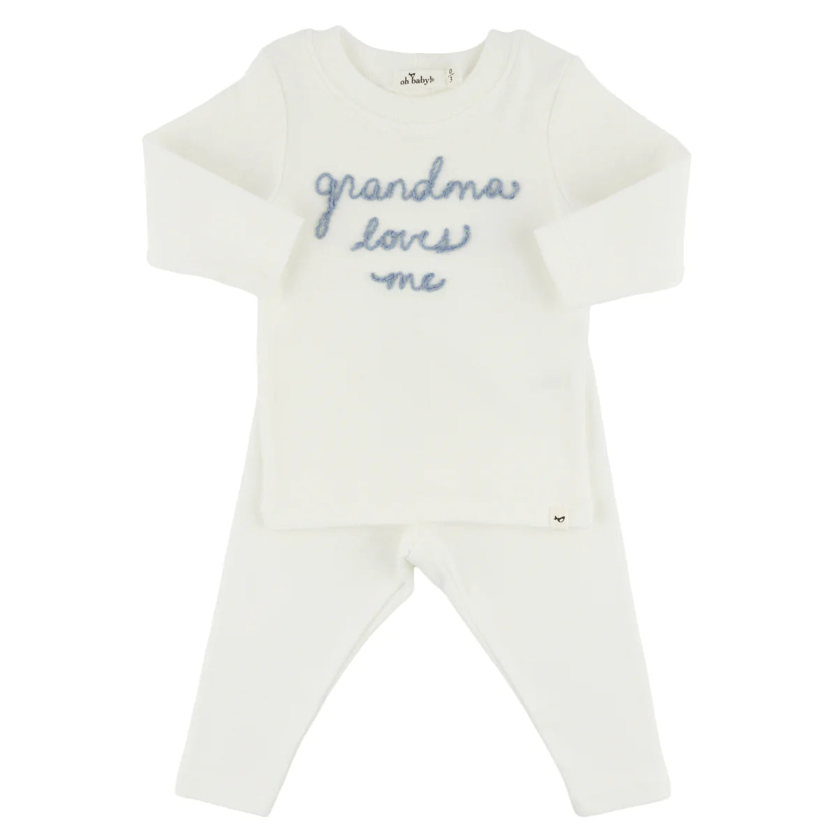Grandma loves me" FOG Baby Rib 2 pc Set - Cream