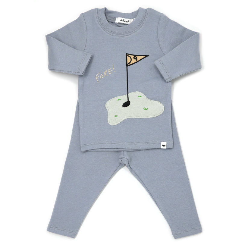 Golf FORE! Terry Applique L/S 2 Piece Set