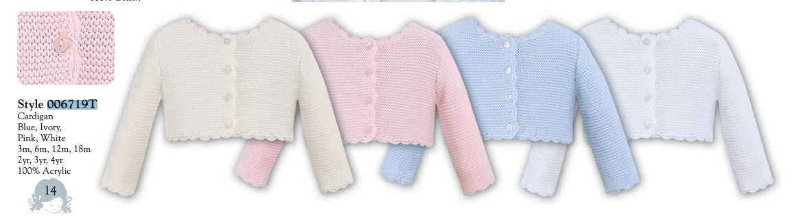 Scalloped Edged Cardigan - Ivory