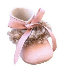 Pale pink - Suede Leather w Furm Trim