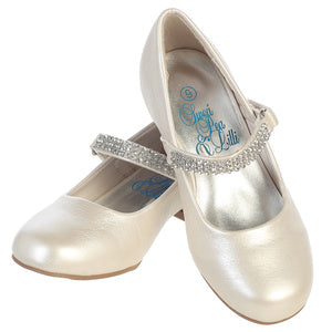 Mia 1" Heel Shoe w/Rhinestone Strap-IVO