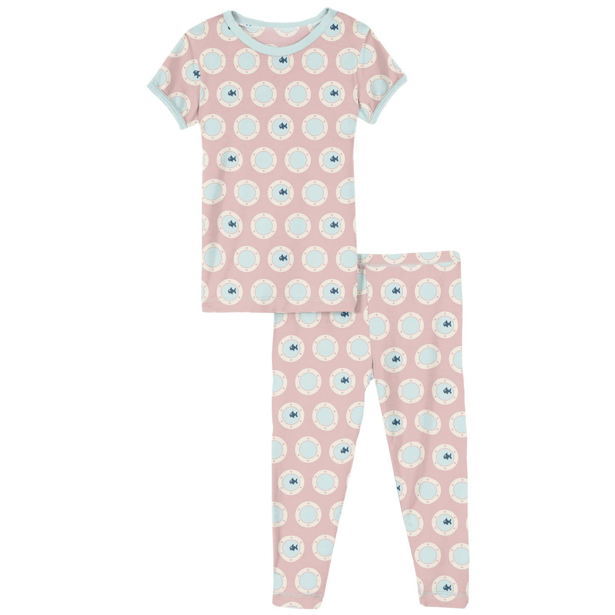 Print Short Sleeve Pajama Set (Baby Rose Porthole - 5 Years)