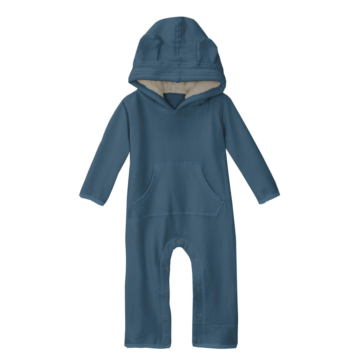 Fleece Coverall with Ears and Kangaroo Pocket (Deep Sea - 0-3 Months)