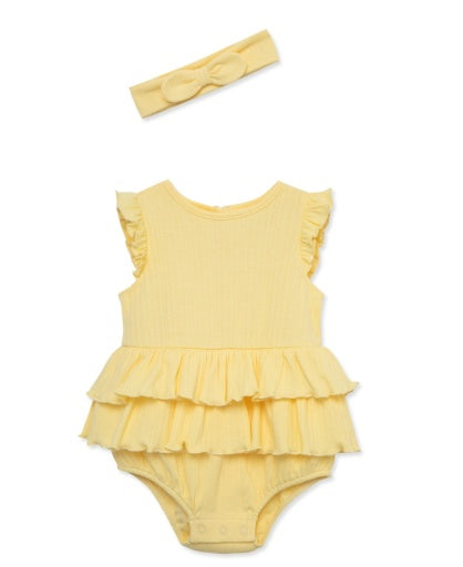 Pale Yellow knit bubble set