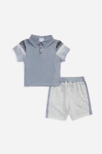 STORMY STRIPE SHORT SET