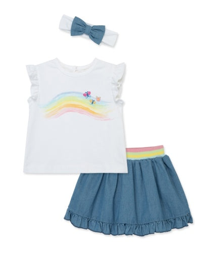 rainbow fashion skort set