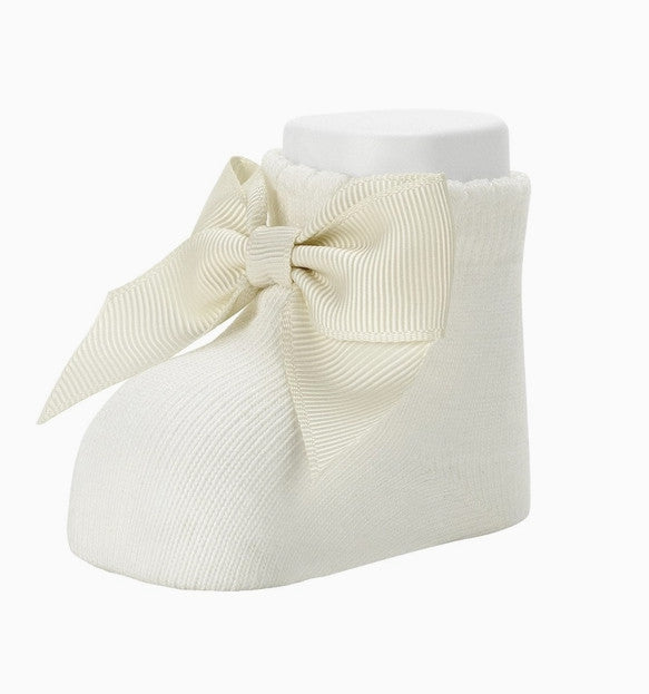 Natural Newborn Organic Cotton Bow Socks