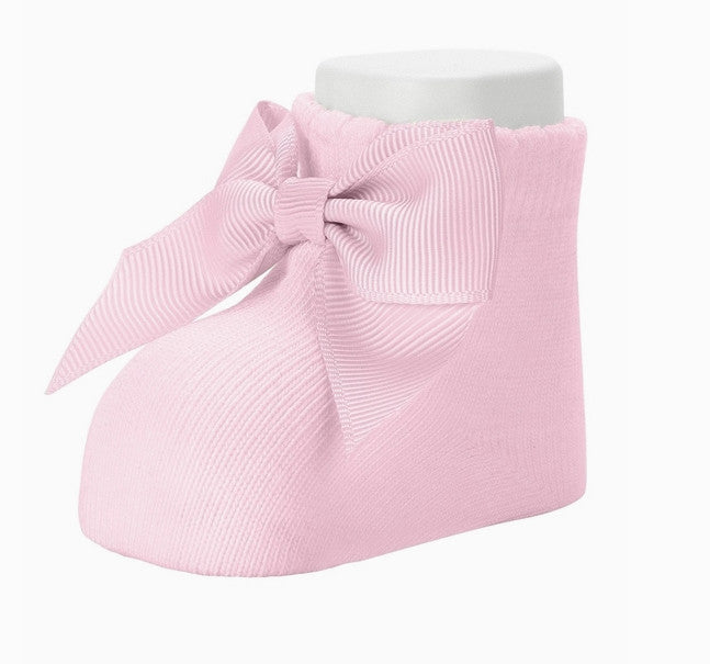 Soft Pink Newborn Organic Cotton Bow Socks