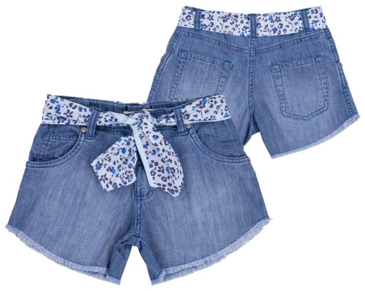 STRETCH LIGHT DENIM SHORTS