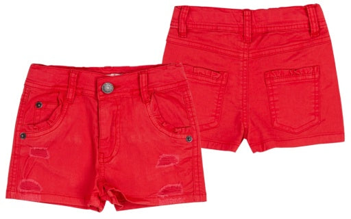 RED STRETCH TWILL SHORTS