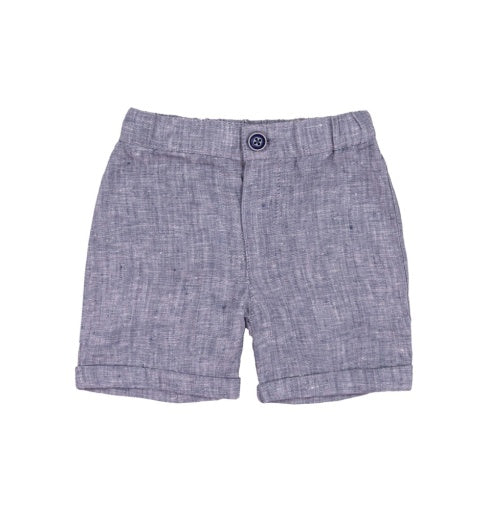 BLUE LINEN SHORTS