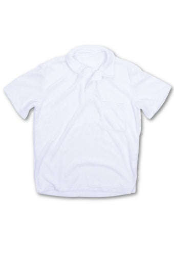 boys terry polo - white
