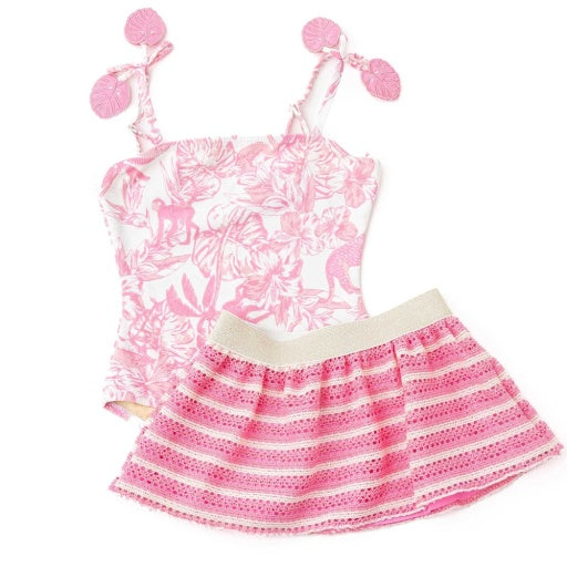 1pc & crochet skirt -  pink paradise