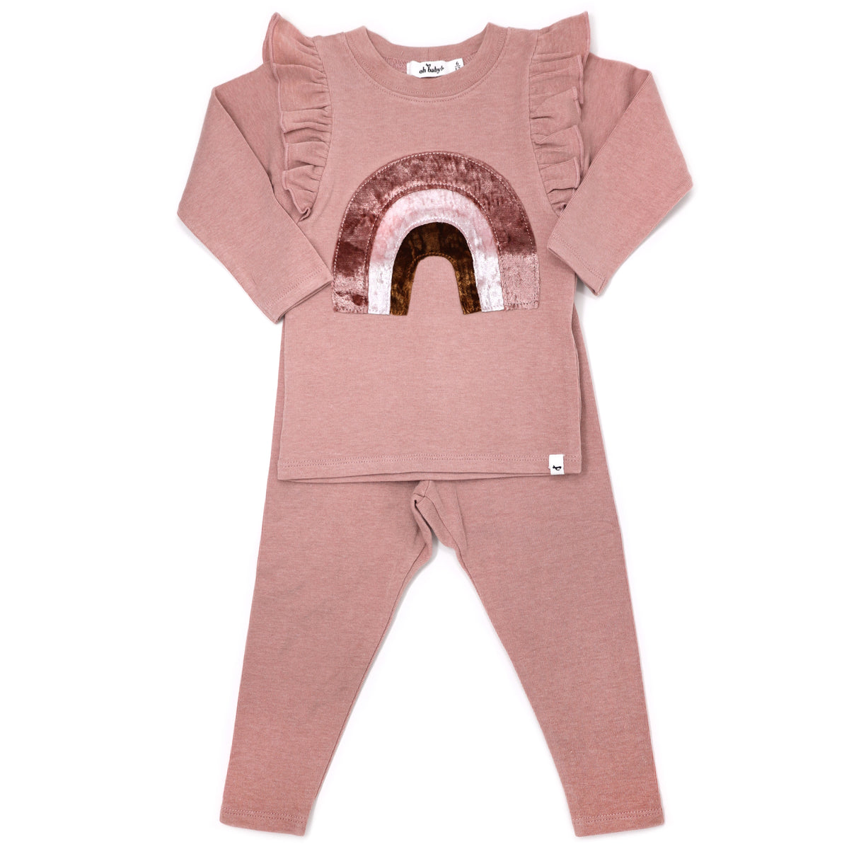 Velvet Rainbow Millie L/S 2PC Set-Blush