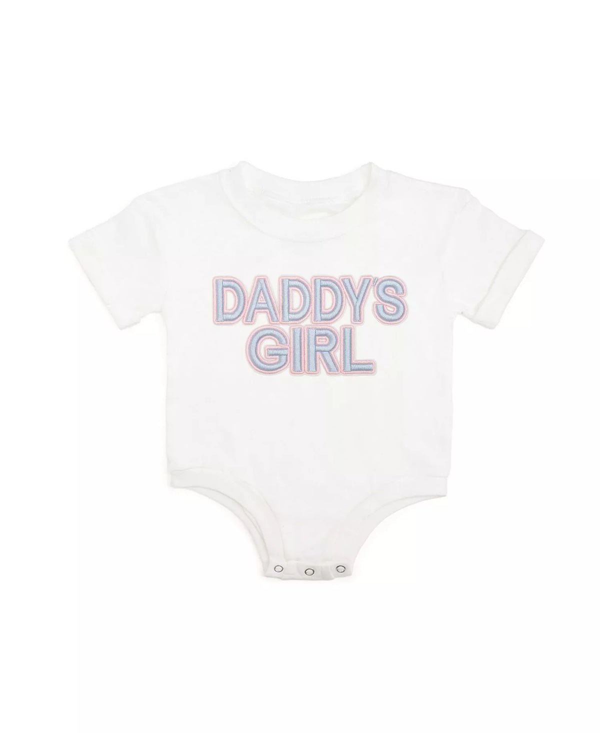 Daddy's Girl Patch Short Sleeve Romper - White