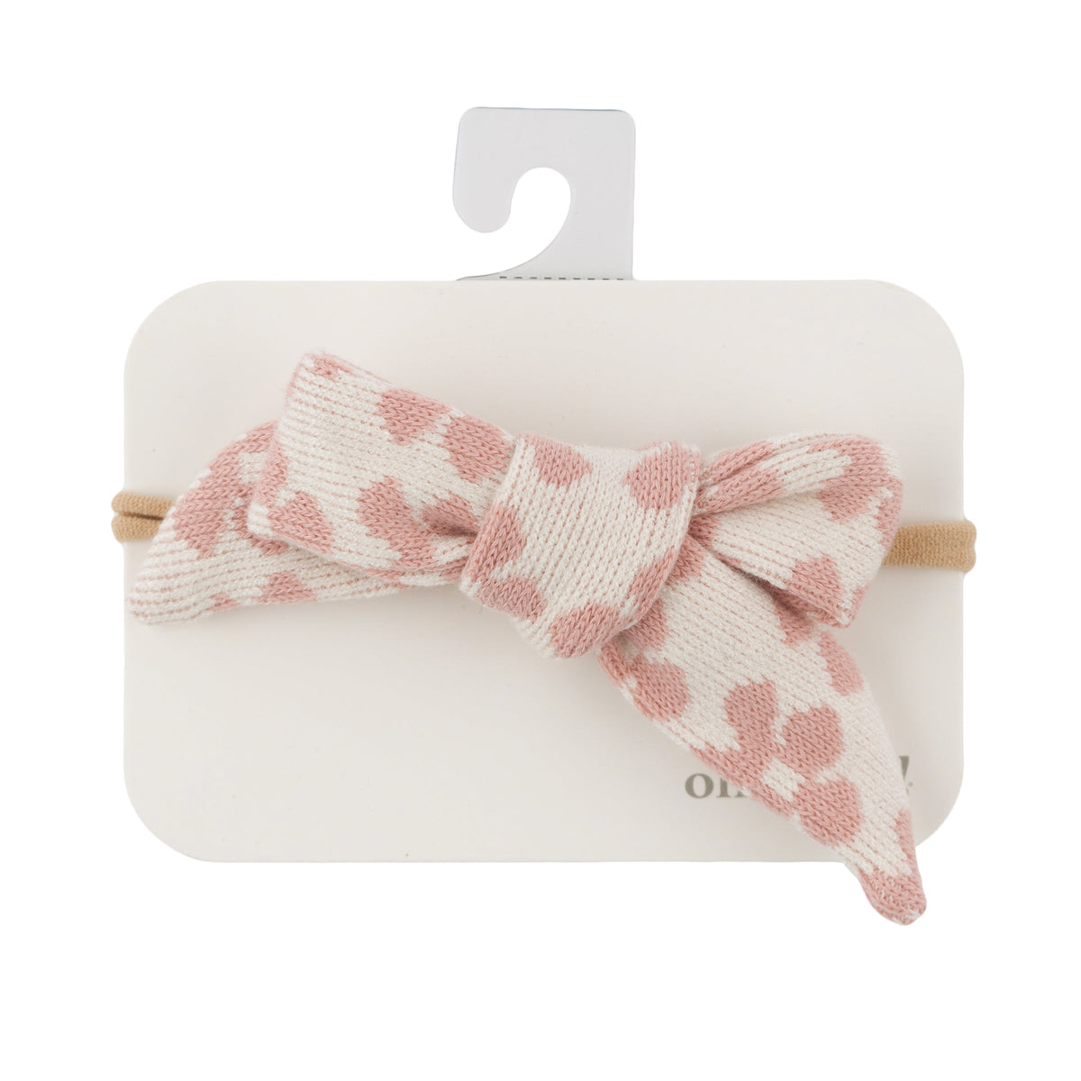 Mod Flowers Tie Bow Nylon Headband- Blush