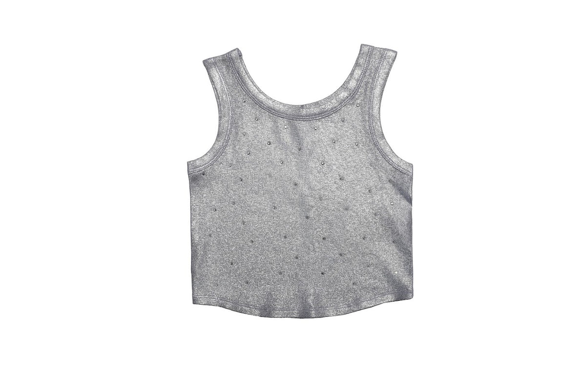 Silver Metallic Tank Top
