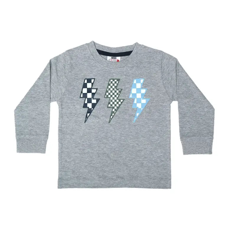 Heather Check/Bolts Long Sleeve Jersey