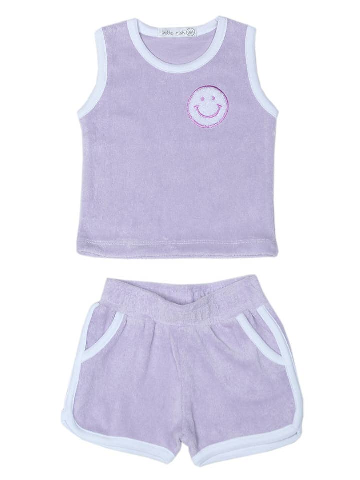 Lilac Terry Short and Tee Set
